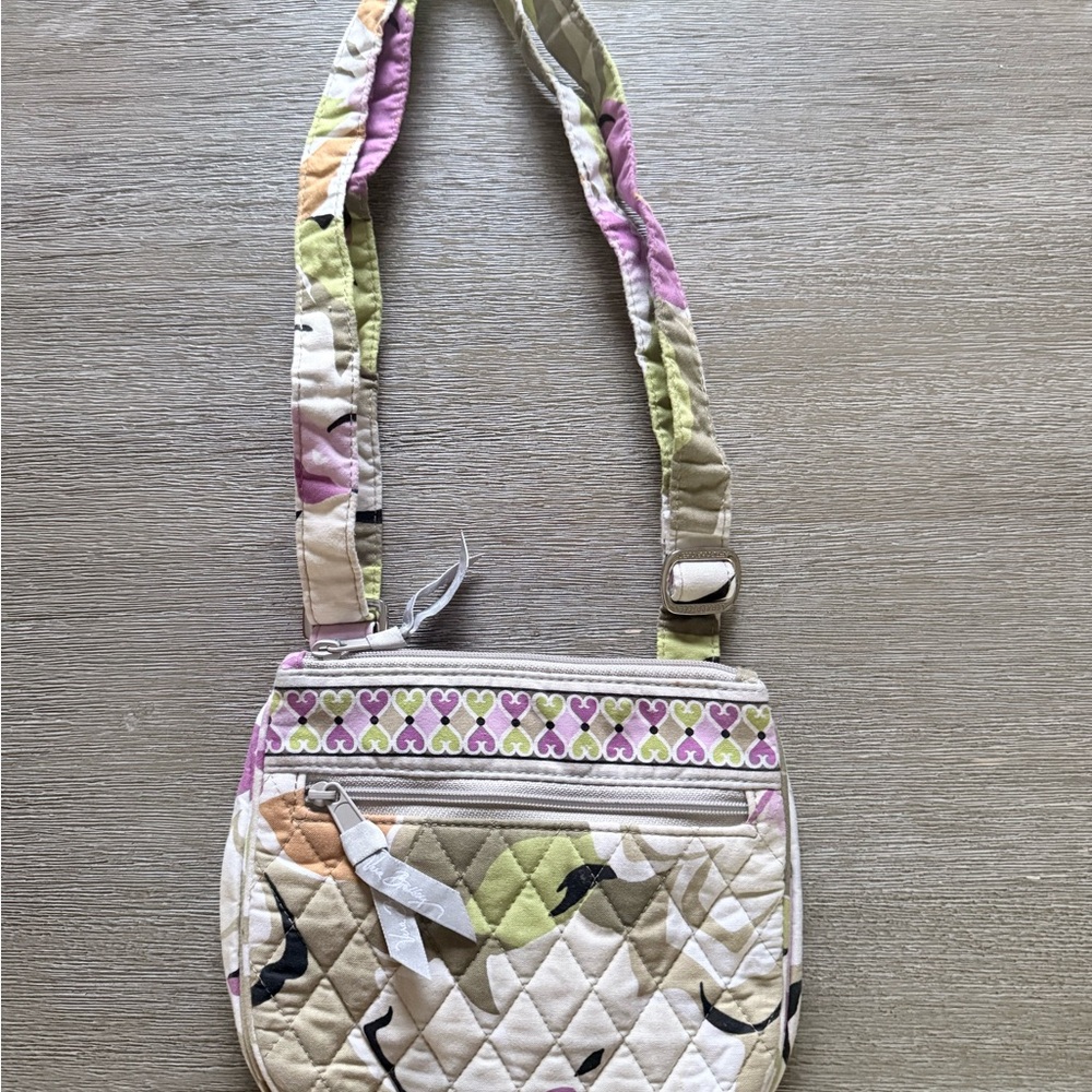 Vera Bradley - Quilted Crossbody Bag in Cream, Pink & Green - Womens